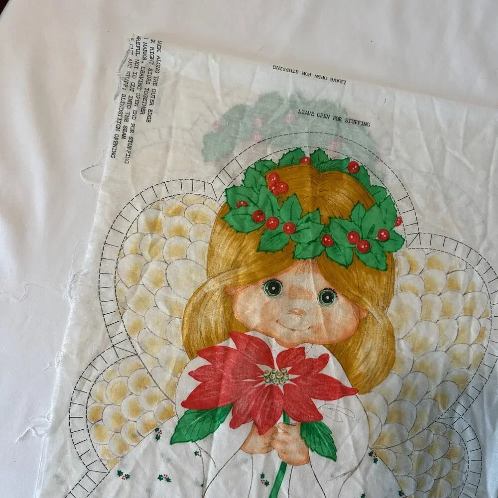 Vintage 70s Spring Mills Cut & Sew Christmas Holiday Angel Doll Fabric Pattern